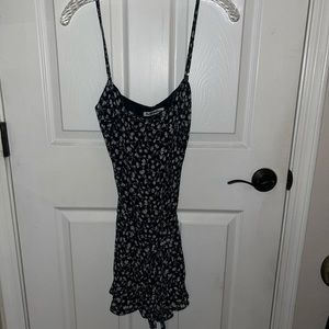 Reformation Blue Floral Mini Dress With Tie